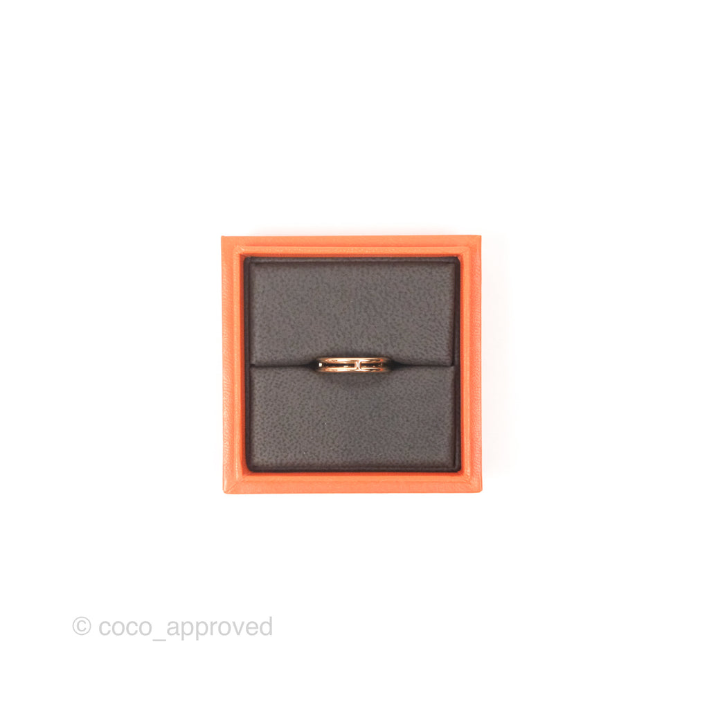 Hermes Ariane Wedding Band Ring Rose Gold