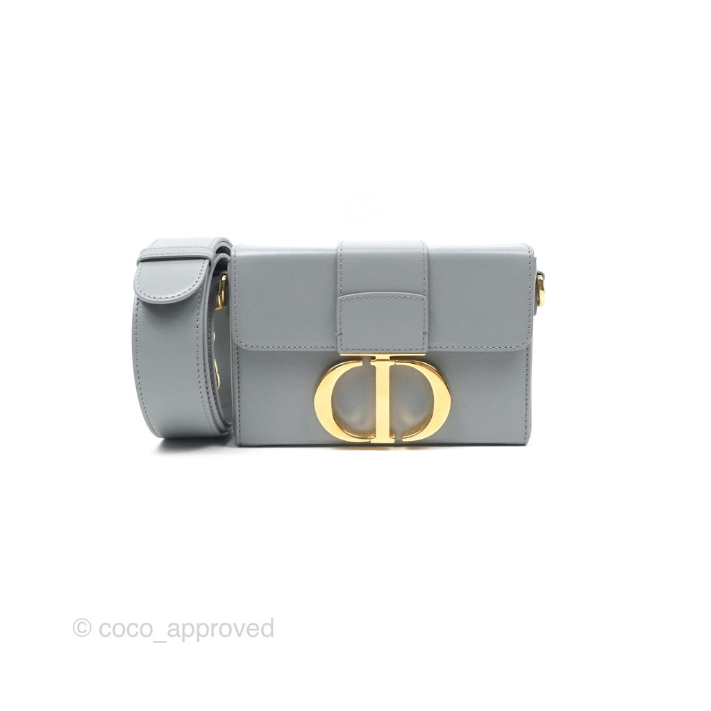 Christian Dior 30 Montaigne Box Bag Grey Calfskin