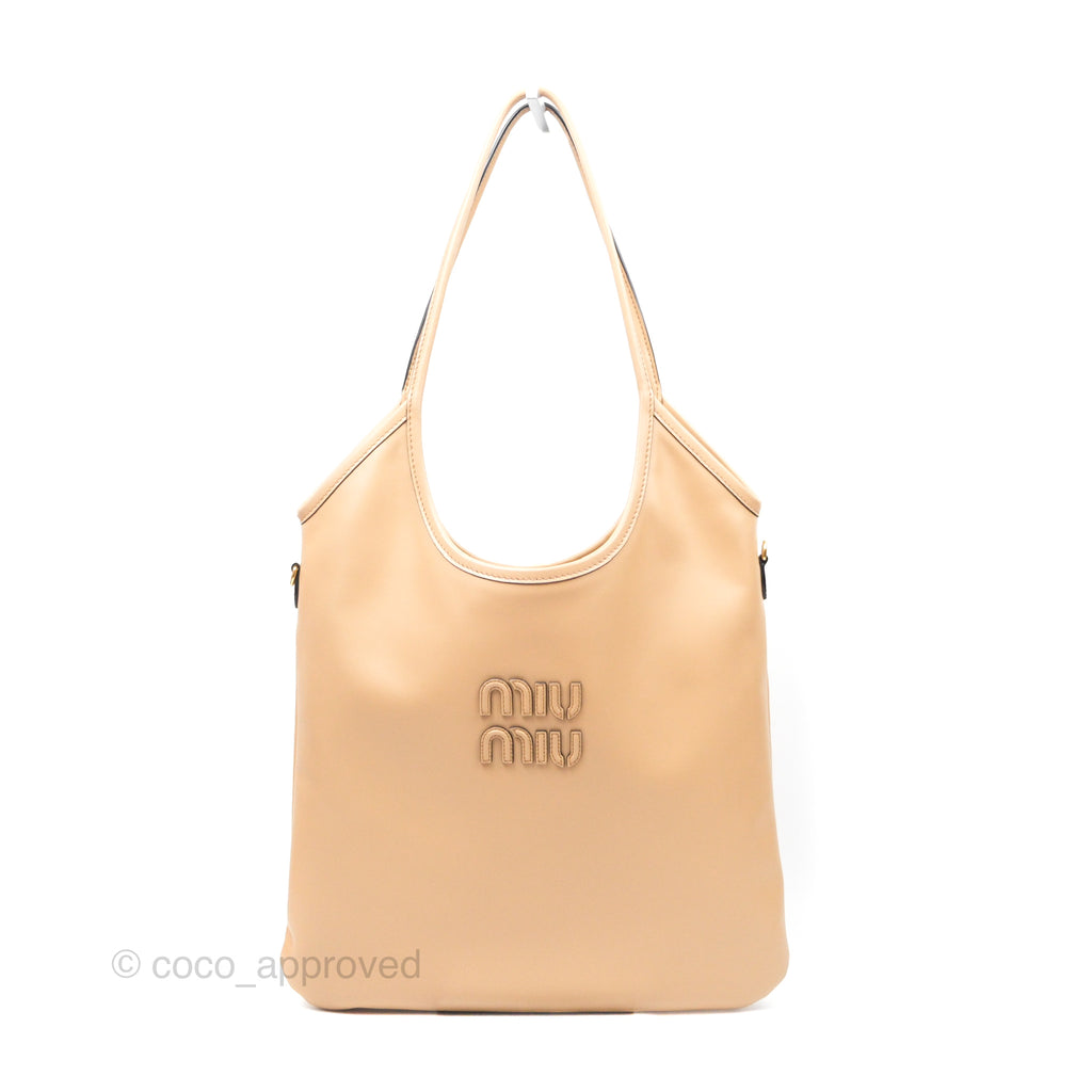 Miu Miu Ivy Leather Bag Beige