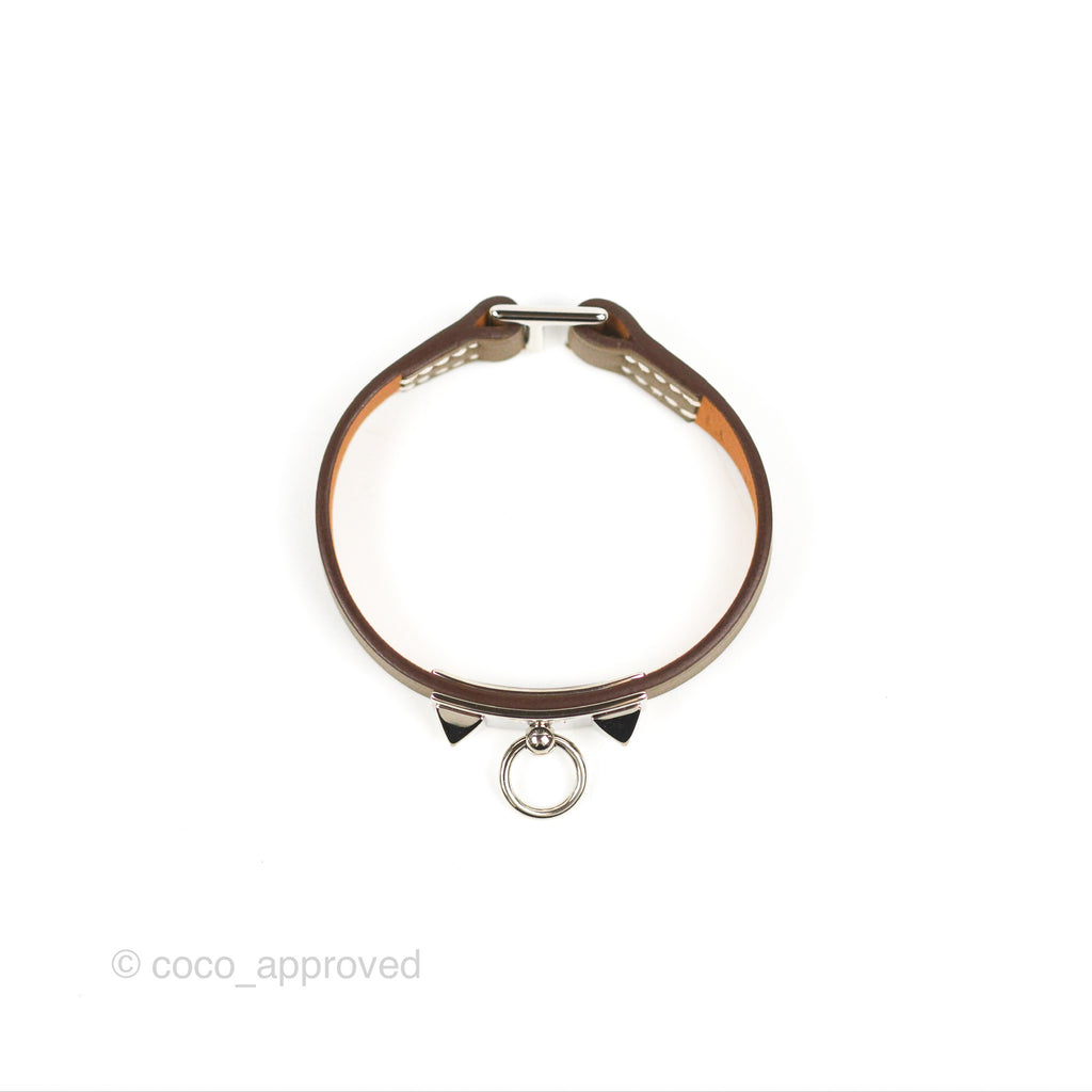 Hermès Rivale Mini Bracelet Etoupe Swift Palladium Hardware