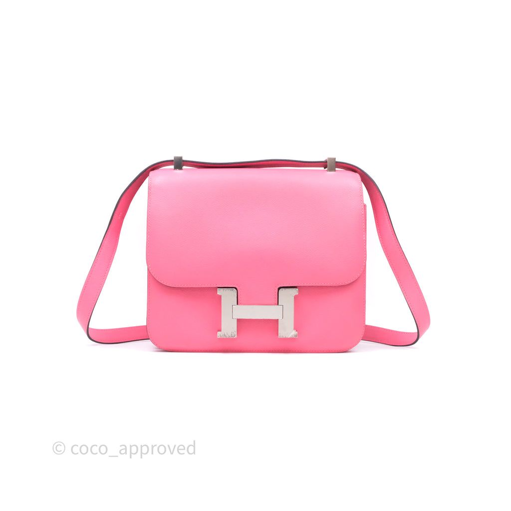 - DM/Email To Purchase - Hermès Constance 24 Rose Azalee Epsom Palladium Hardware