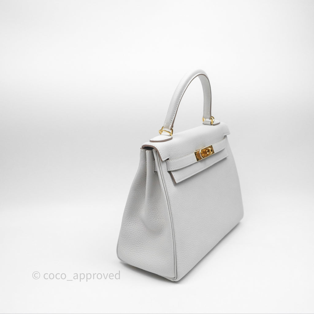 Hermès Kelly II 28 Retourne Gris Pale M4 Togo Gold Hardware