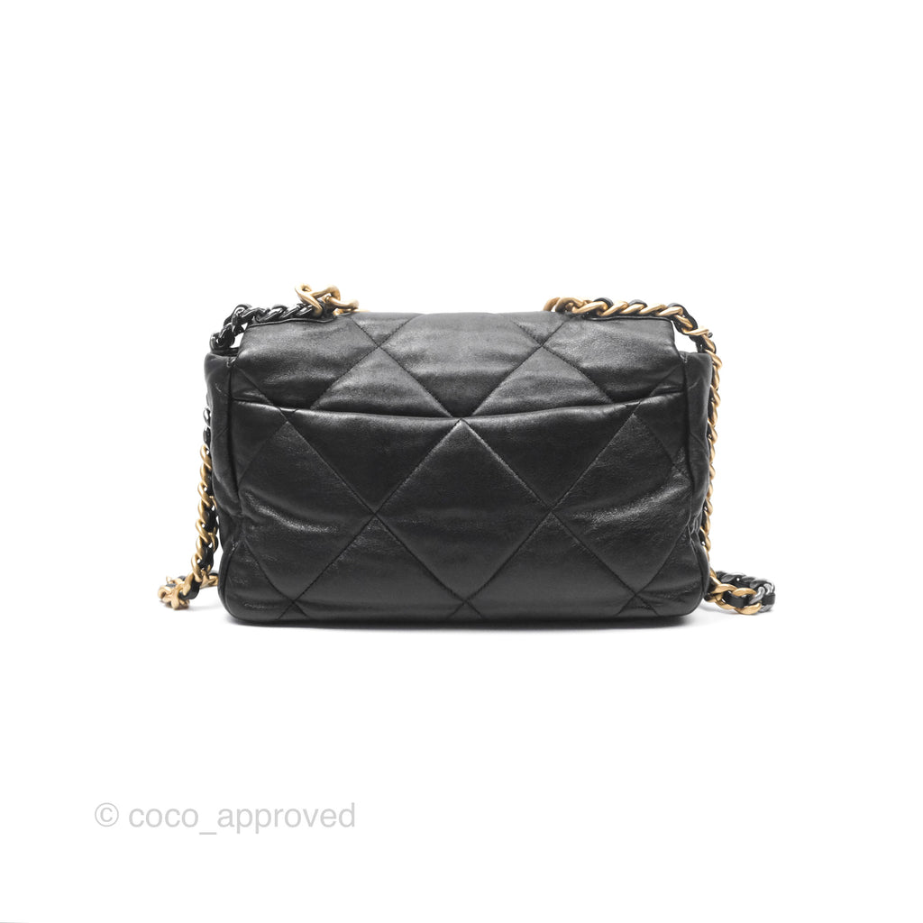 Chanel 19 Medium Black Goatskin Mixed Hardware