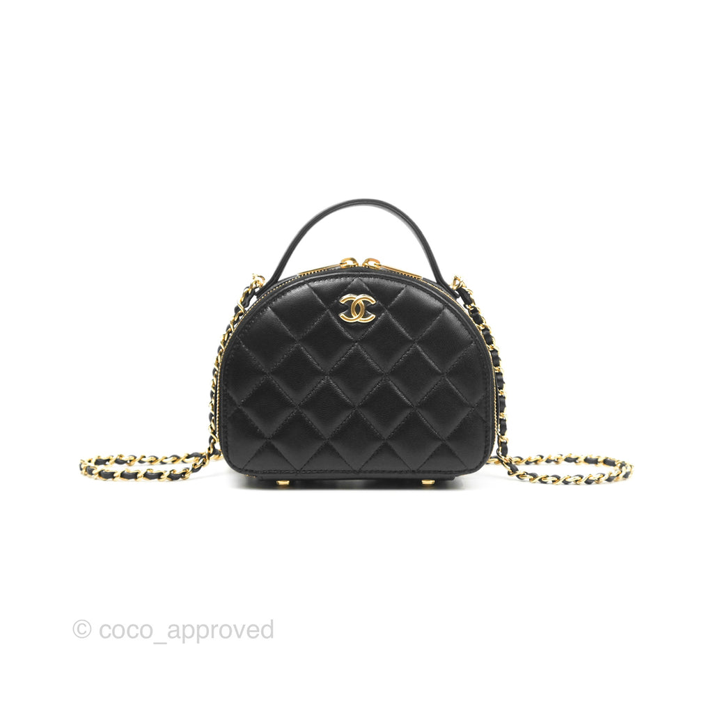 Chanel Small Clutch With Chain Black Lambskin Gold Hardware 23C