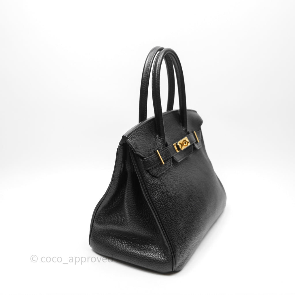 Hermès Birkin 30 Retourne Noir 89 Clemence Gold Hardware