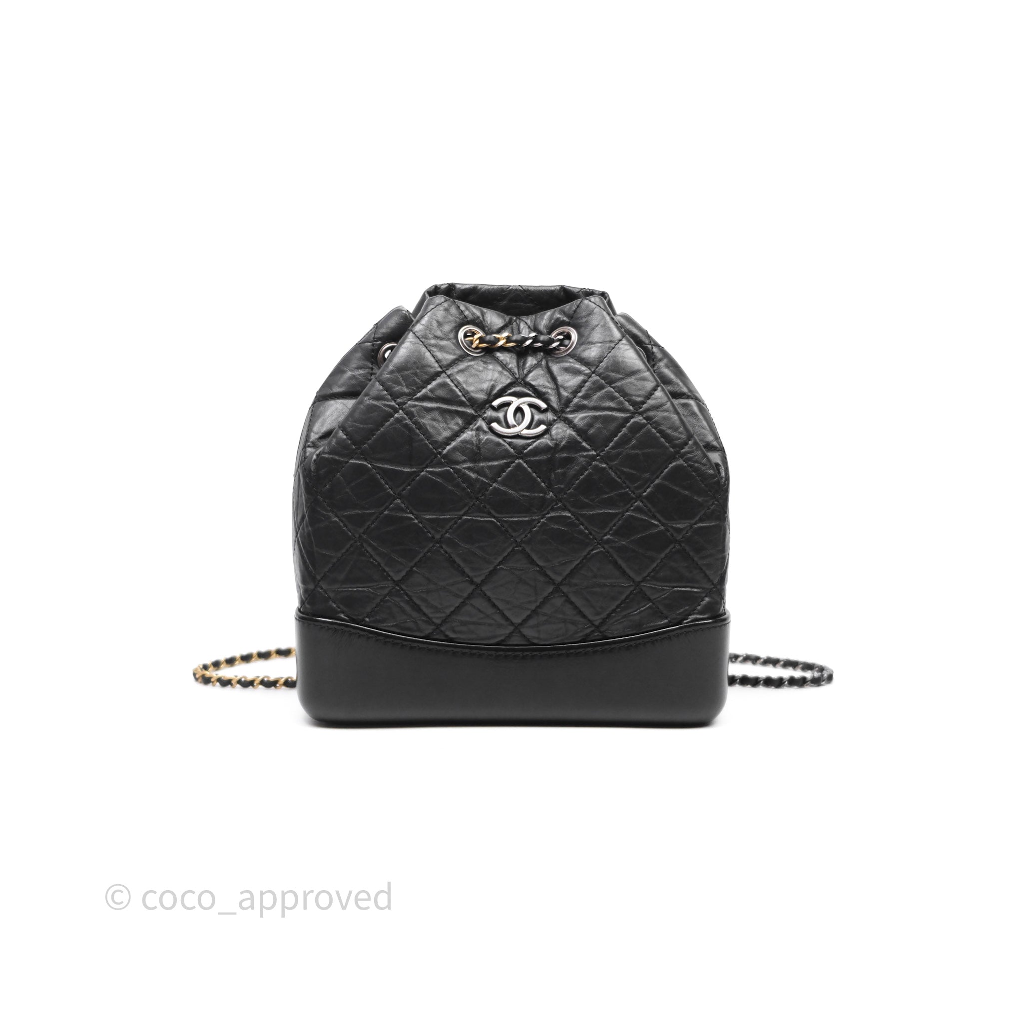 Chanel Backpack Gabriel de Small CC Logo Quilted Aged Calfskin Black Chanel Aged Calfskin Quilted Small Gabrielle Backpack Black  main image 3