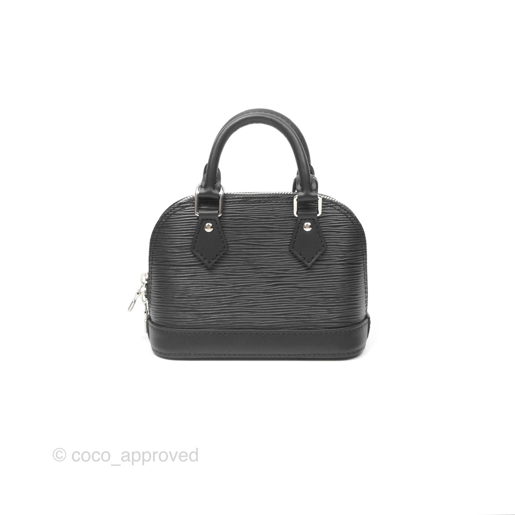 Louis Vuitton Alma Nano Black Silver Hardware