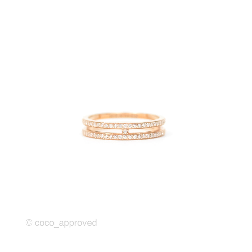 Hermes Ariane Wedding Band PM Diamonds Rose Gold