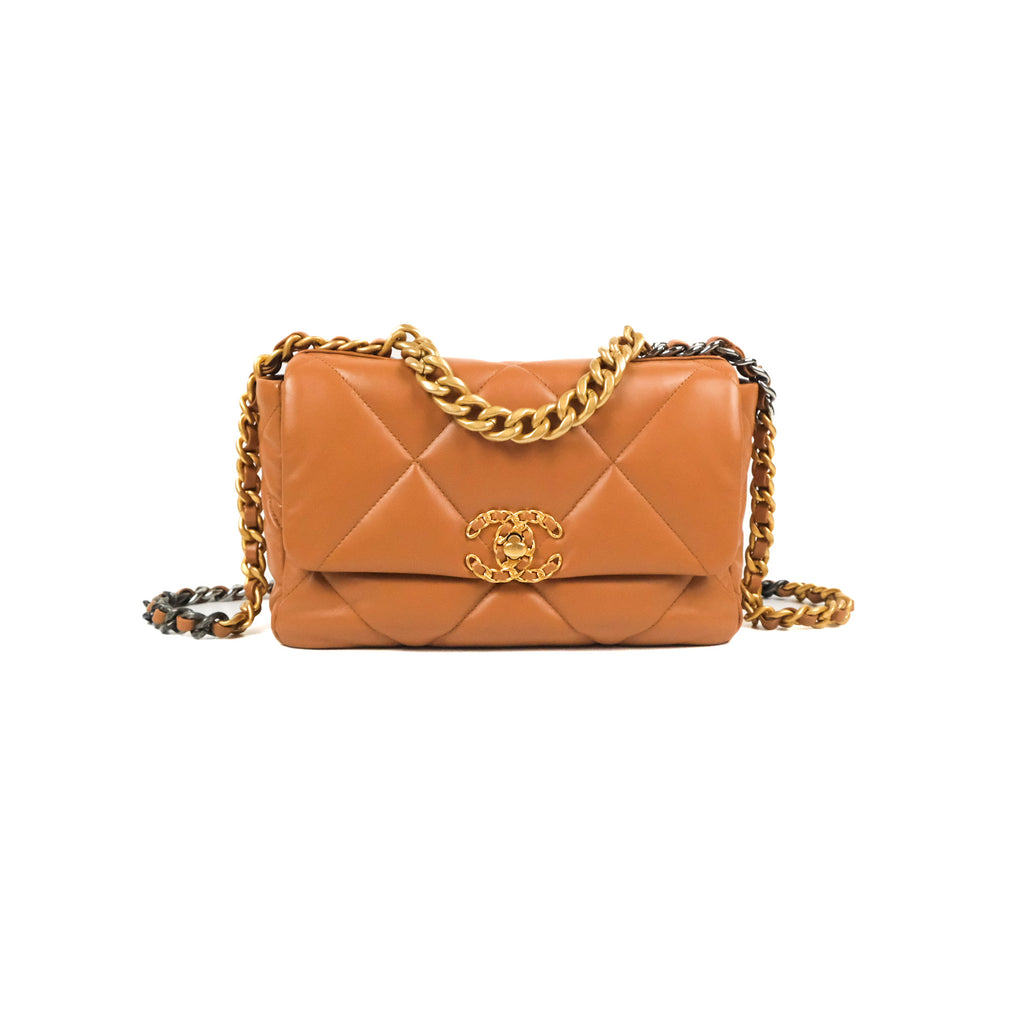 Chanel 19 Small Caramel Brown Mixed Hardware 21A