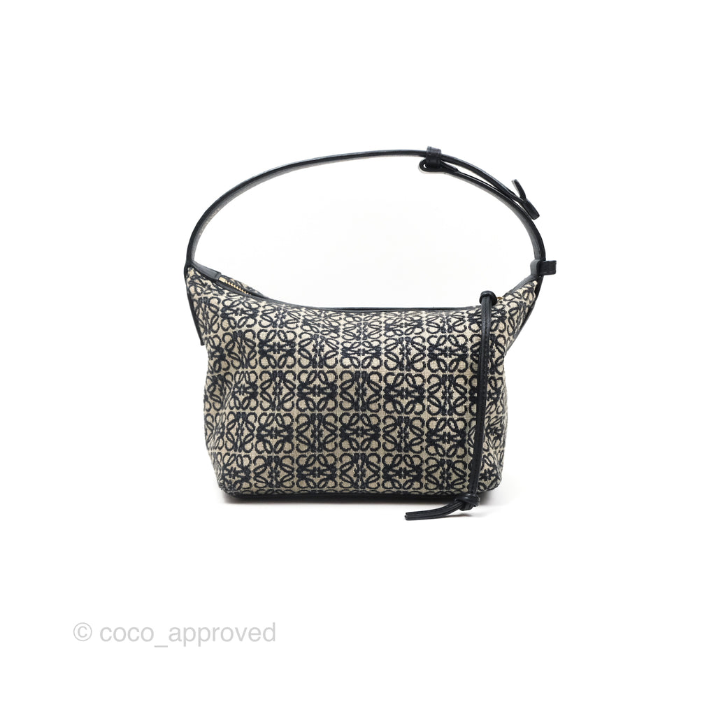 Loewe Small Cubi bag in Anagram Jacquard & Calfskin Navy/ Black