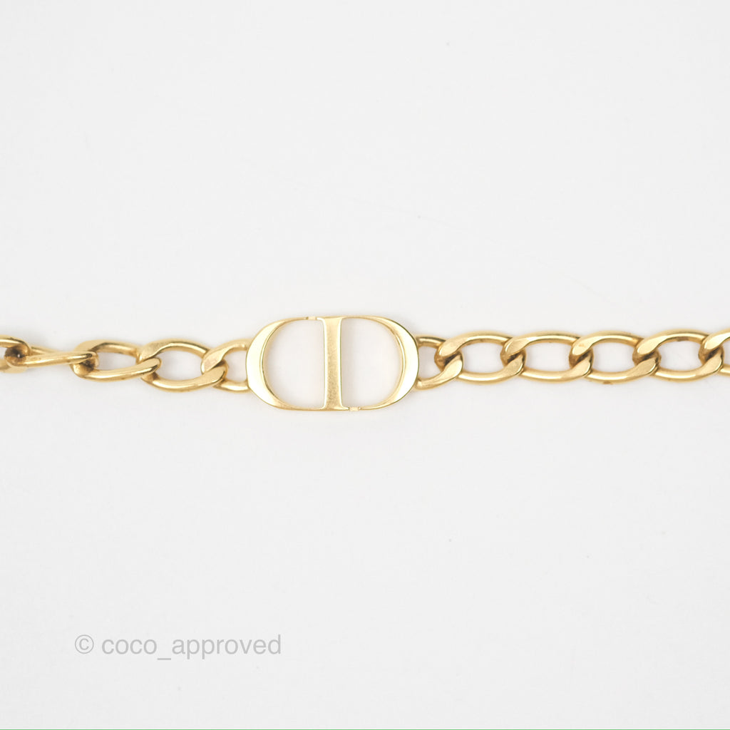 Christian Dior Petit CD Choker Necklace Gold Tone 