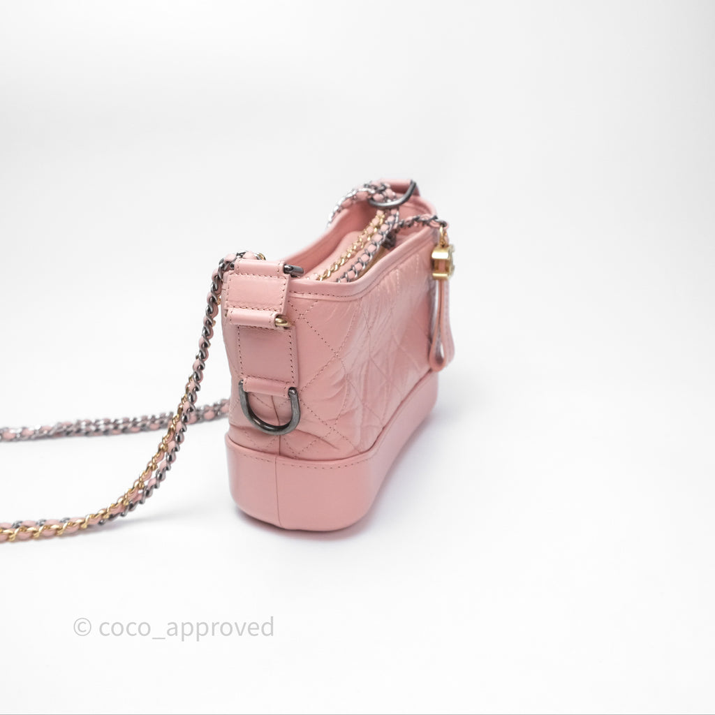 Chanel Small Gabrielle Hobo Quilted Pink Aged Calfskin