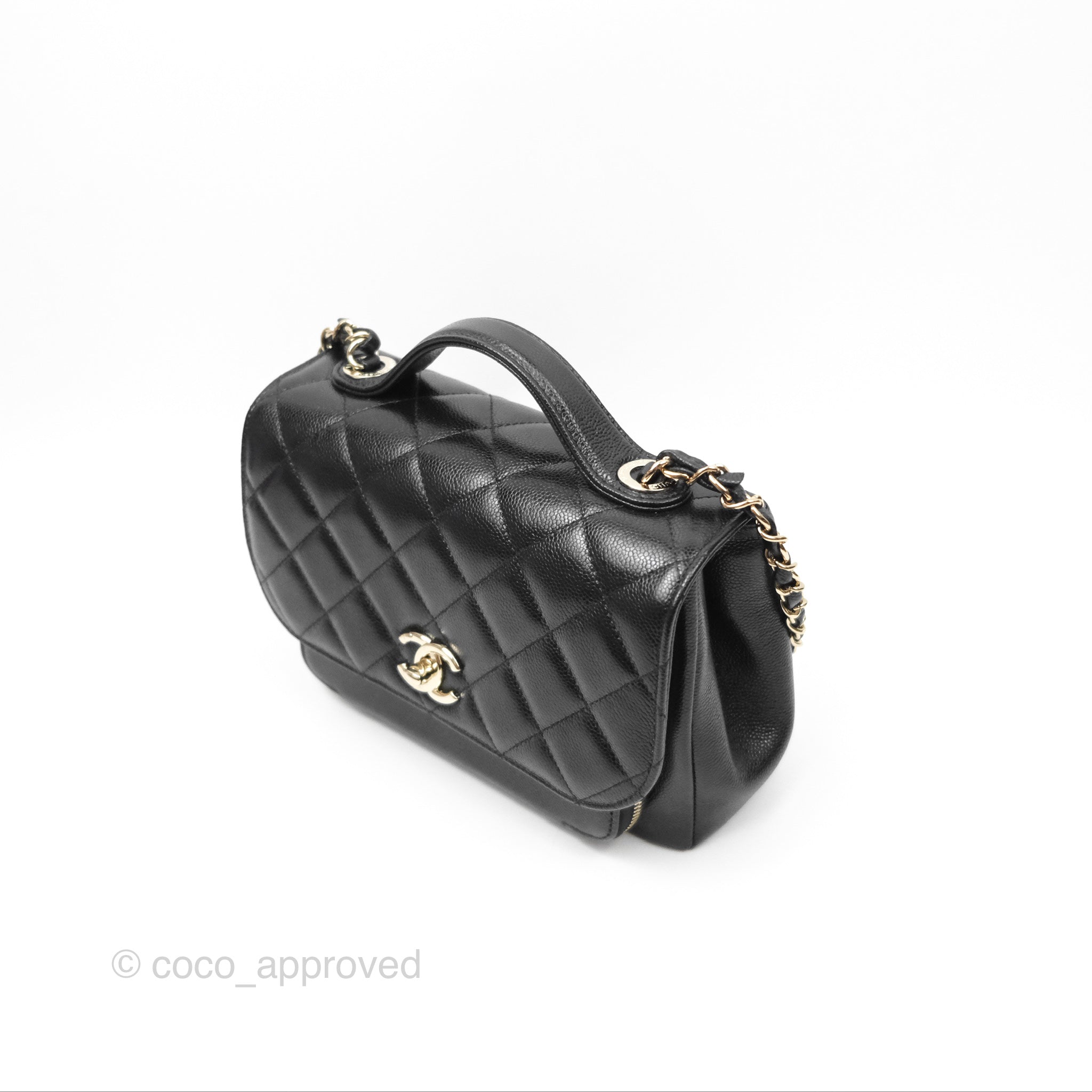 Chanel Quilted Medium Business Affinity Flap Black Caviar Light 