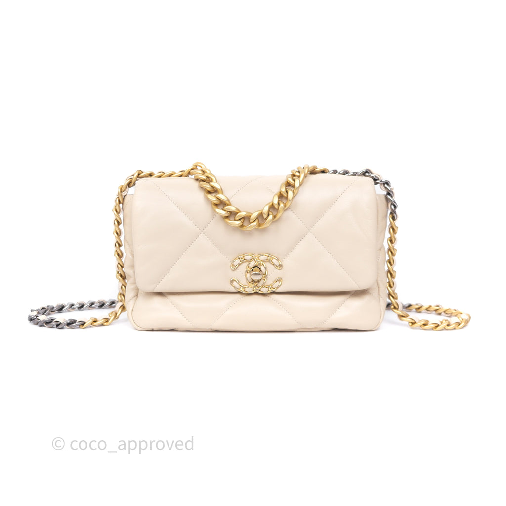 Chanel 19 Small Light Beige Mixed Hardware