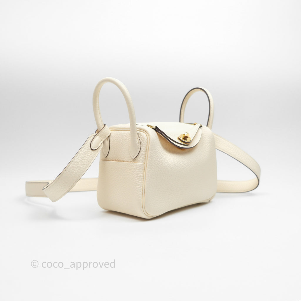 Hermès Mini Lindy 20 Nata I2 Clemence Gold Hardware