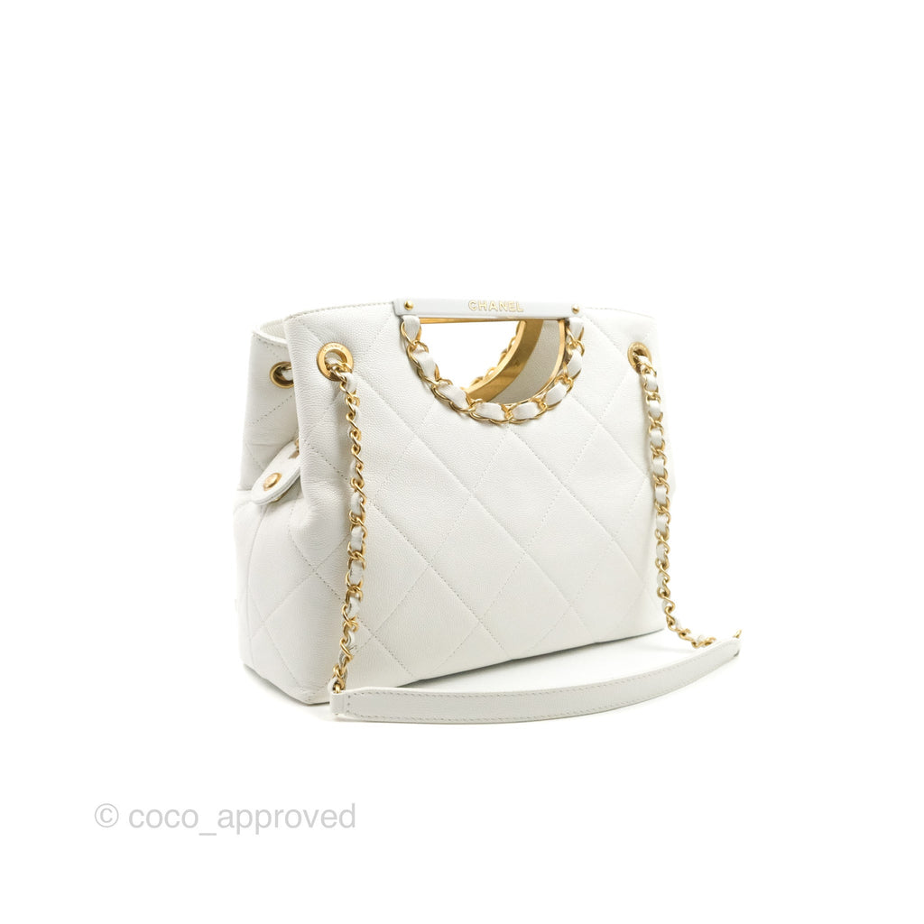 Chanel A Real Catch Shopping Bag White Caviar