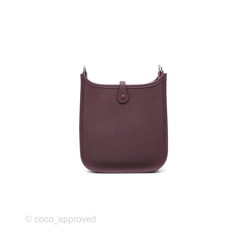 Hermès Mini Evelyne 16 Bordeaux 57 Taurillon Maurice Palladium Hardware