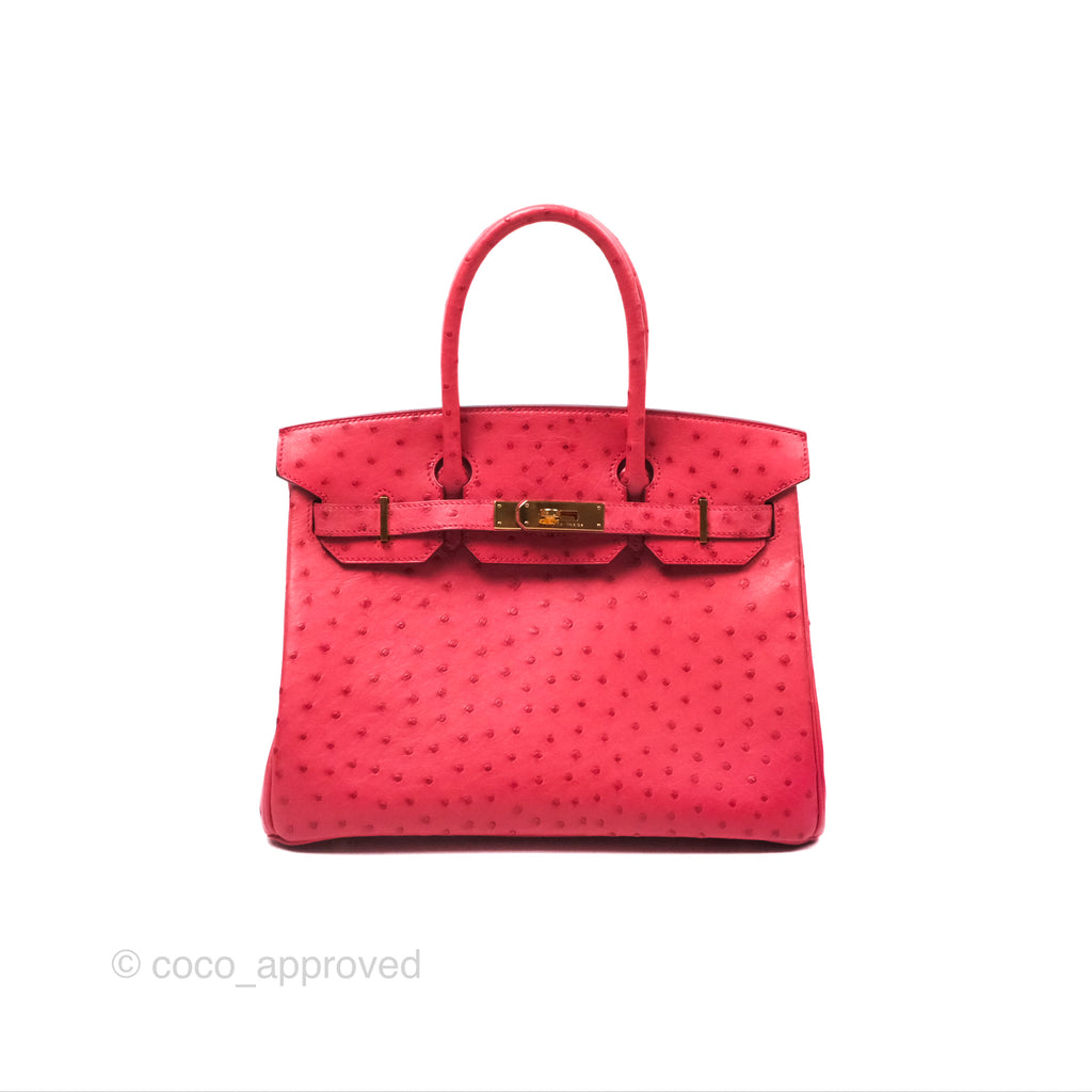 Hermès Birkin Retourne 30 Rouge Vif 53 Ostrich Gold Hardware