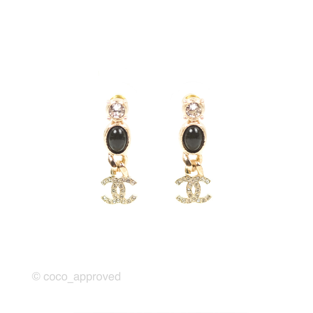 Chanel CC Crystal No.5 Drop Earrings Gold Tone 22S – Coco Approved Studio