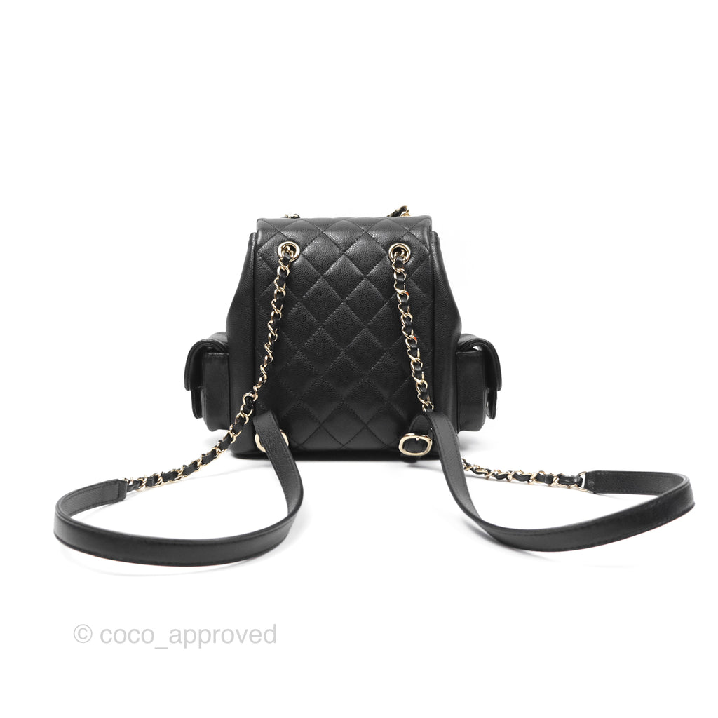 Chanel Small Duma Backpack Caviar Black Gold Hardware 23K