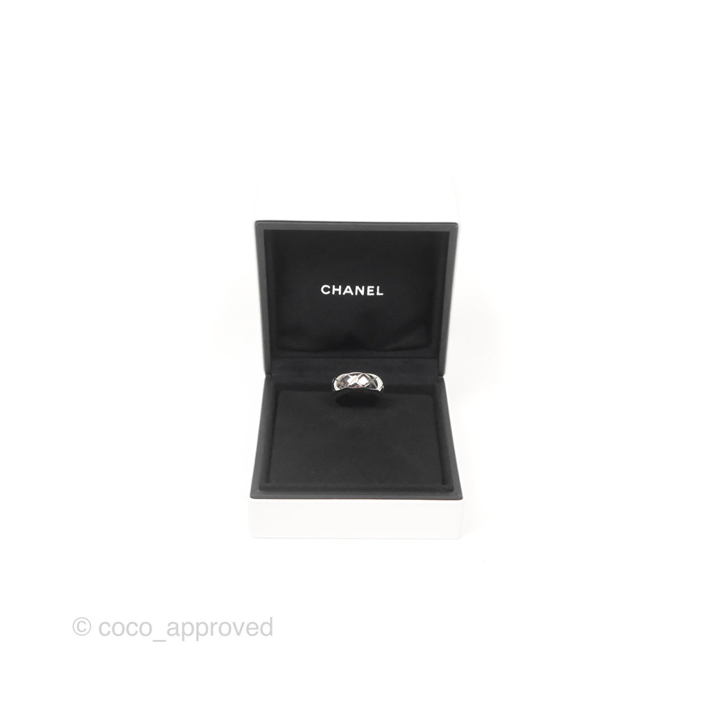 Chanel Coco Crush Ring Small Version 18K White Gold Size 53