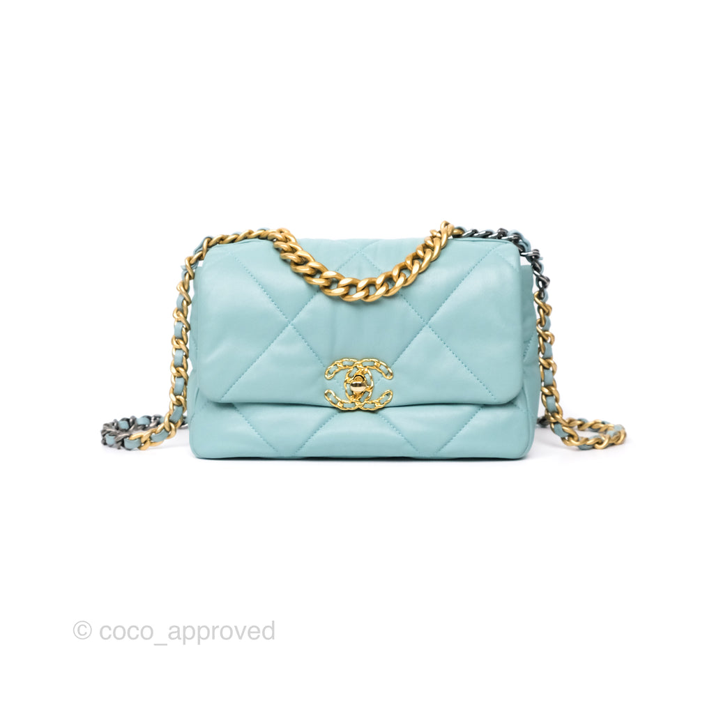 Chanel 19 Small Tiffany Blue Mixed Hardware