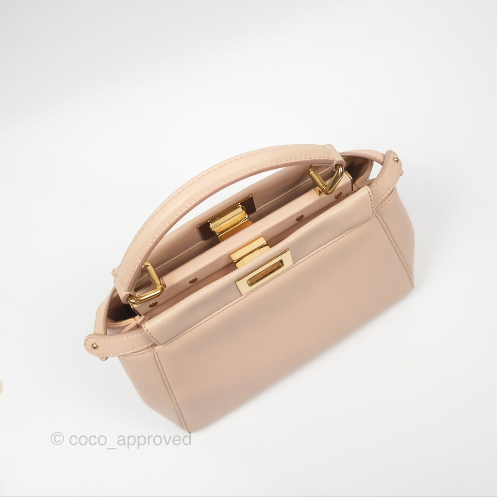 Fendi Mini Peekaboo Bag Light Pink Lambskin Gold Hardware