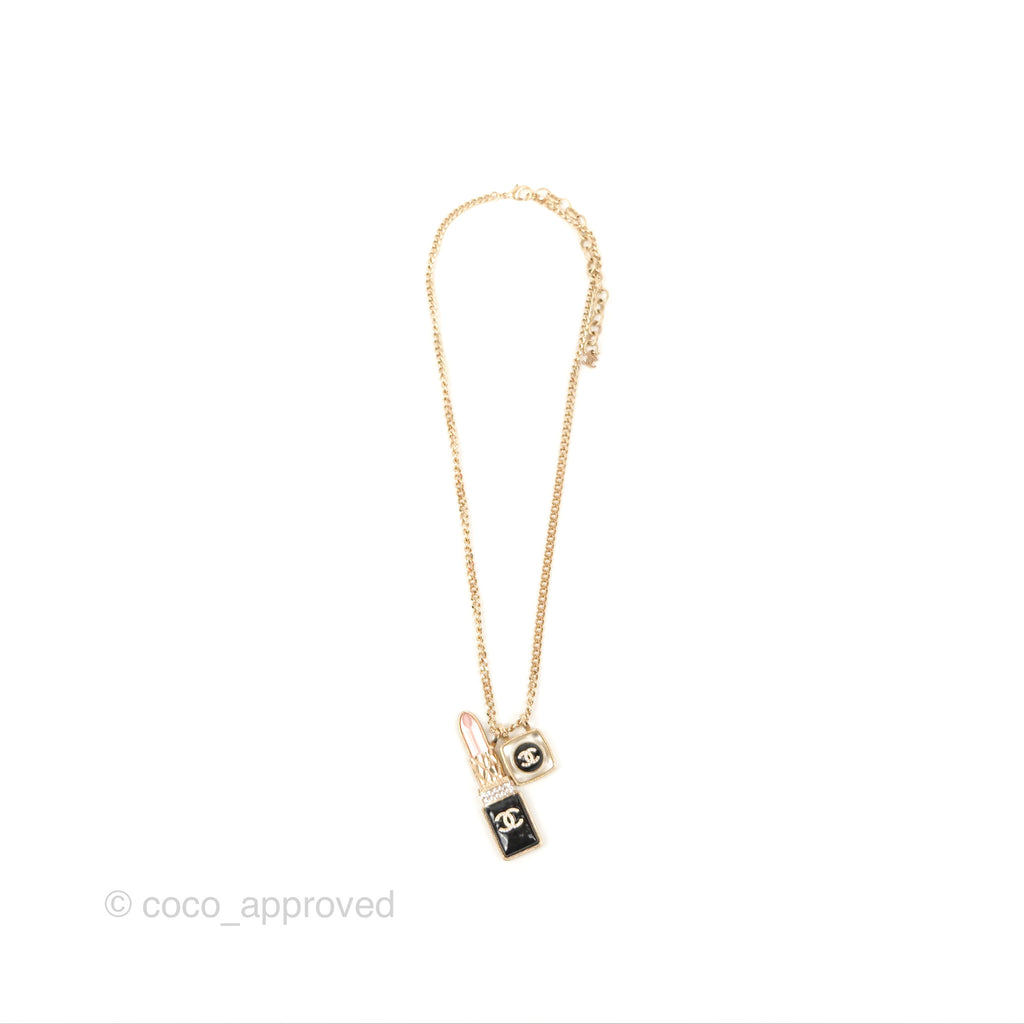 Chanel Crystal CC Necklace Gold Tone 10P – Coco Approved Studio