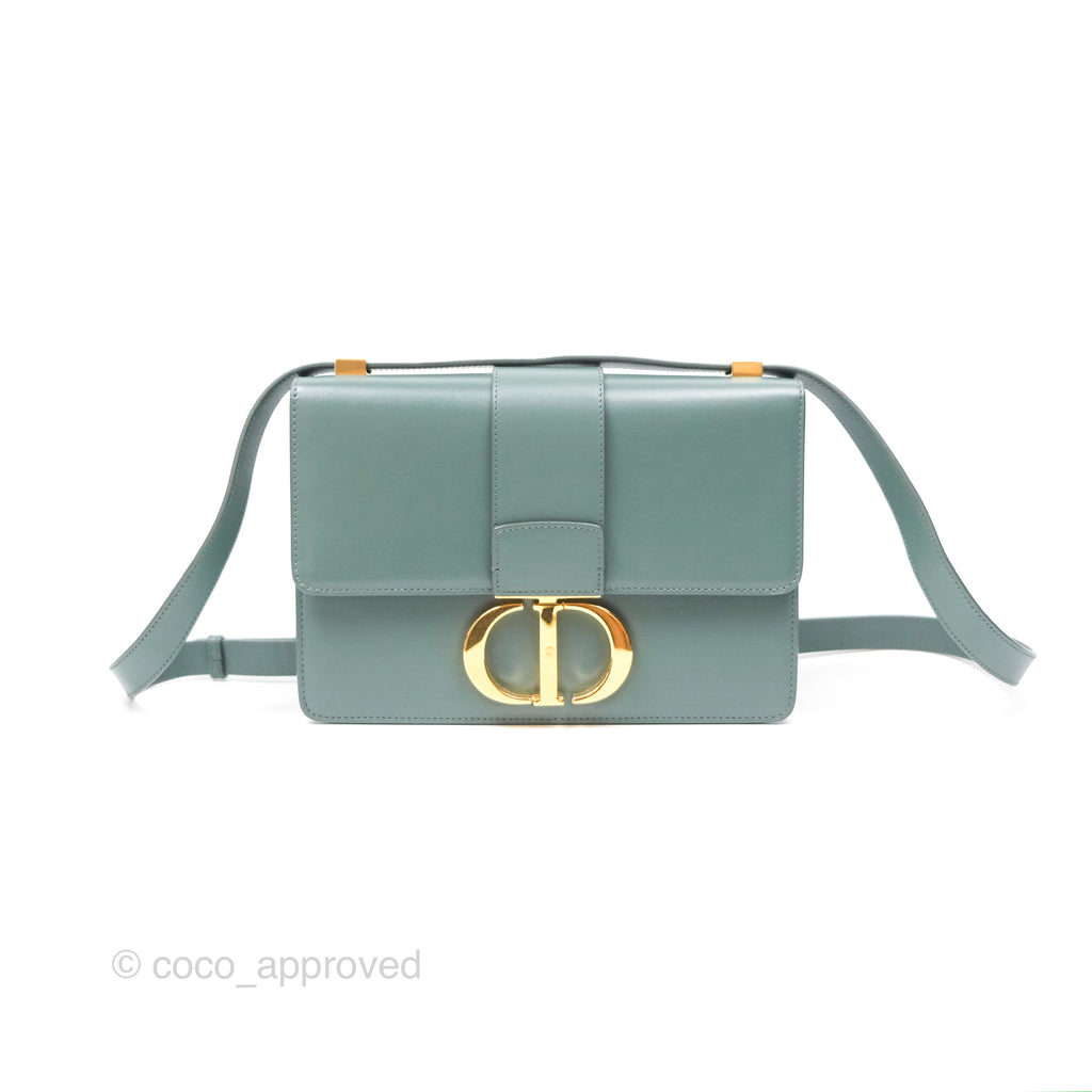 Dior 30 Montaigne Bag Teal Green Box Calfskin