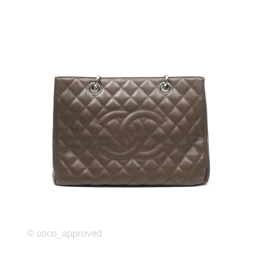 Chanel GST Chocolate Brown Caviar Silver Hardware