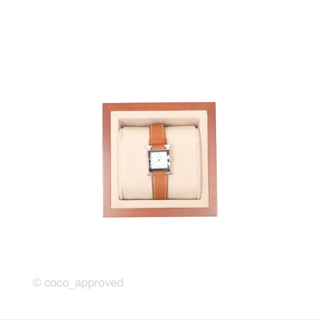 Hermès Heure H Watch Gold Epsom Palladium Hardware