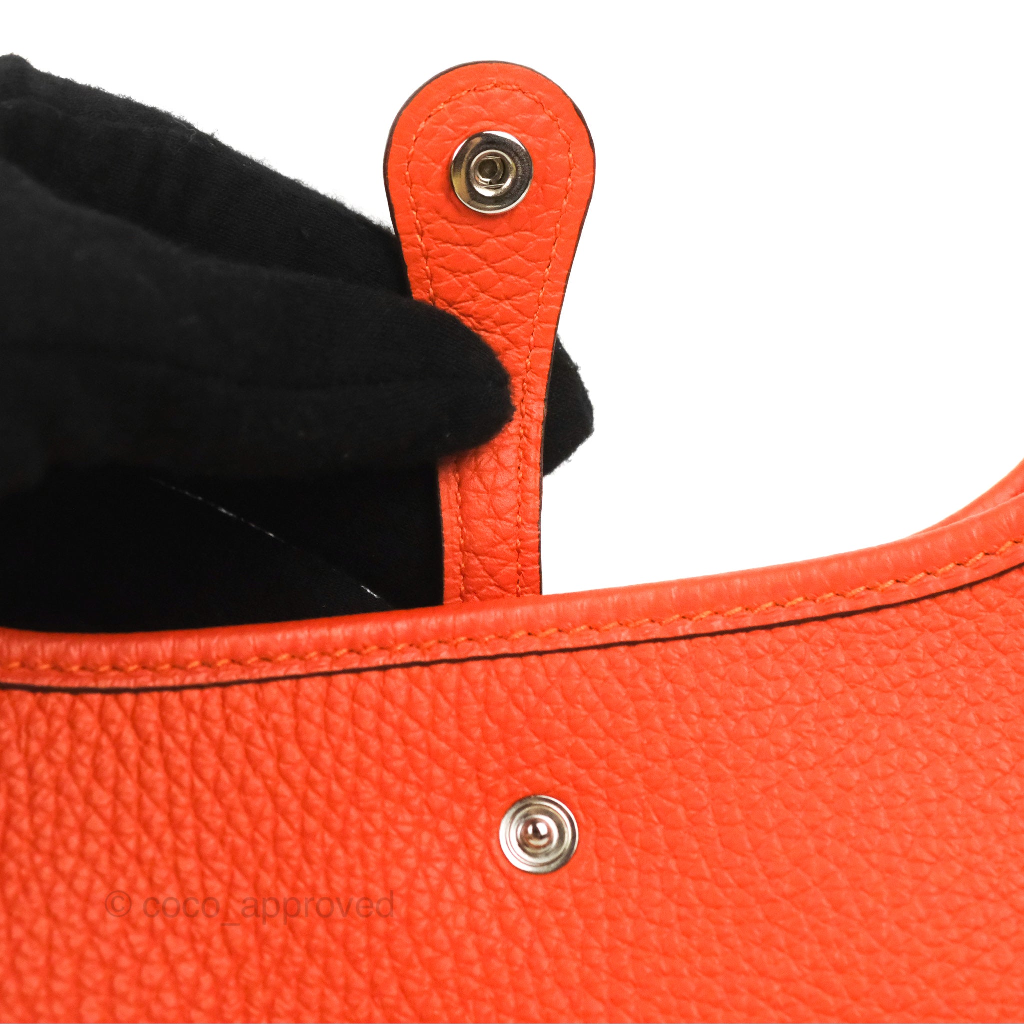 Hermès Mini Evelyne 16 In Orange Taurillon Clemence With Palladium Hardware  in Red