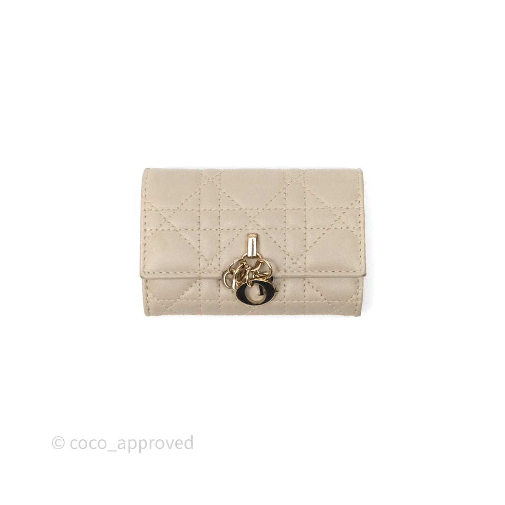 Christian Dior My Dior Glycine Wallet Powder Beige Cannage Lambskin