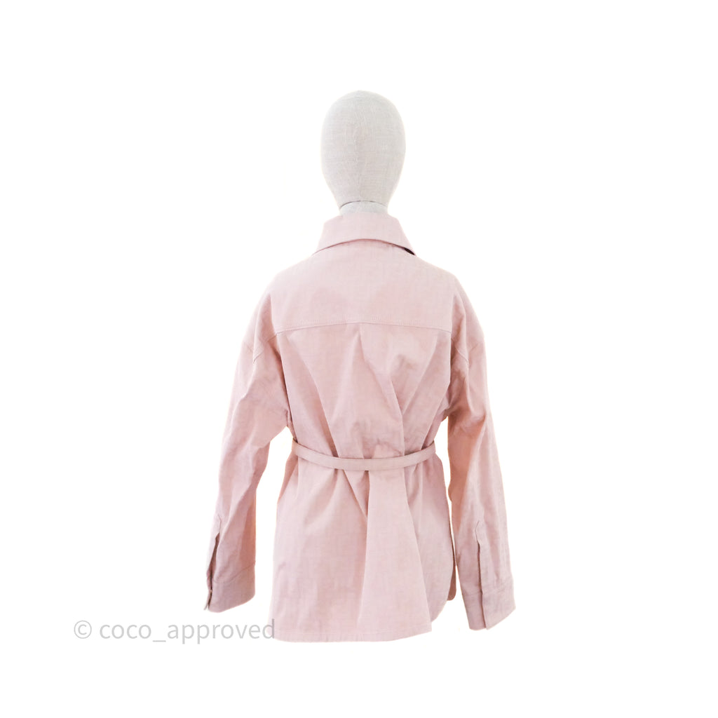 Fendi Denim FF Belted Jacket Pink