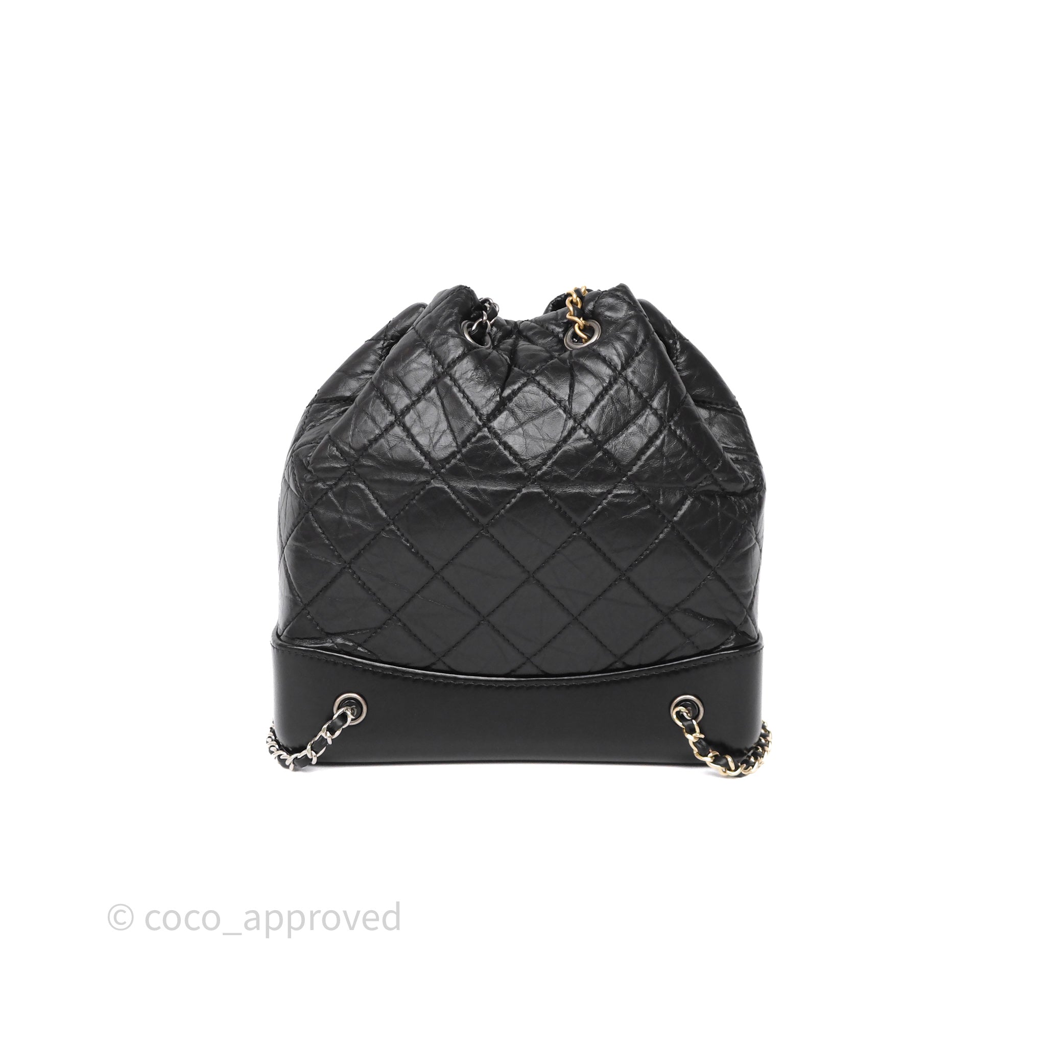 Chanel Small Gabrielle Backpack Quilted Black Aged Calfskin – Coco Approved Studio