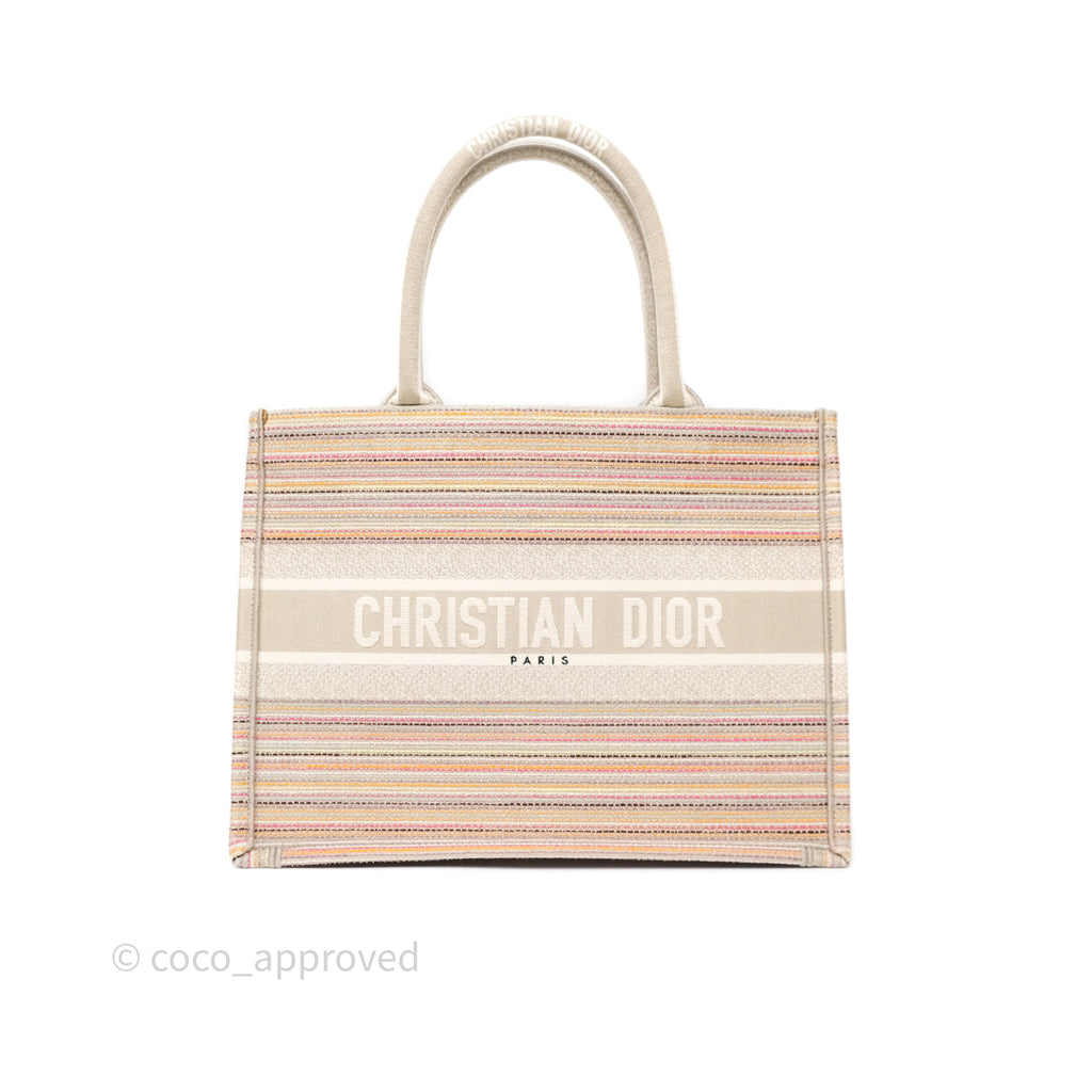 Christian Dior Medium Rainbow Book Tote Canvas