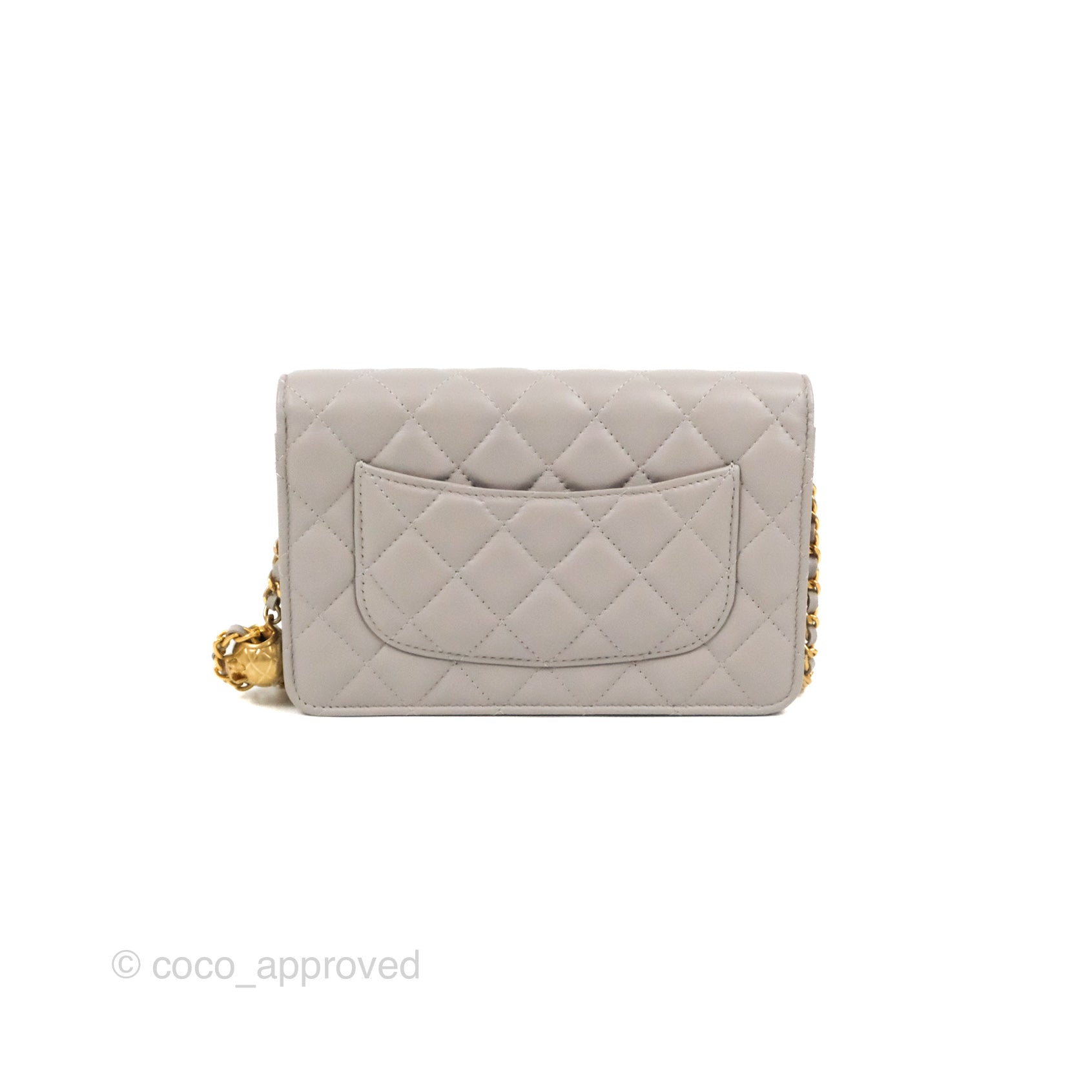 CHANEL Caviar Quilted Wallet On Chain WOC Classic Beige 2022 New