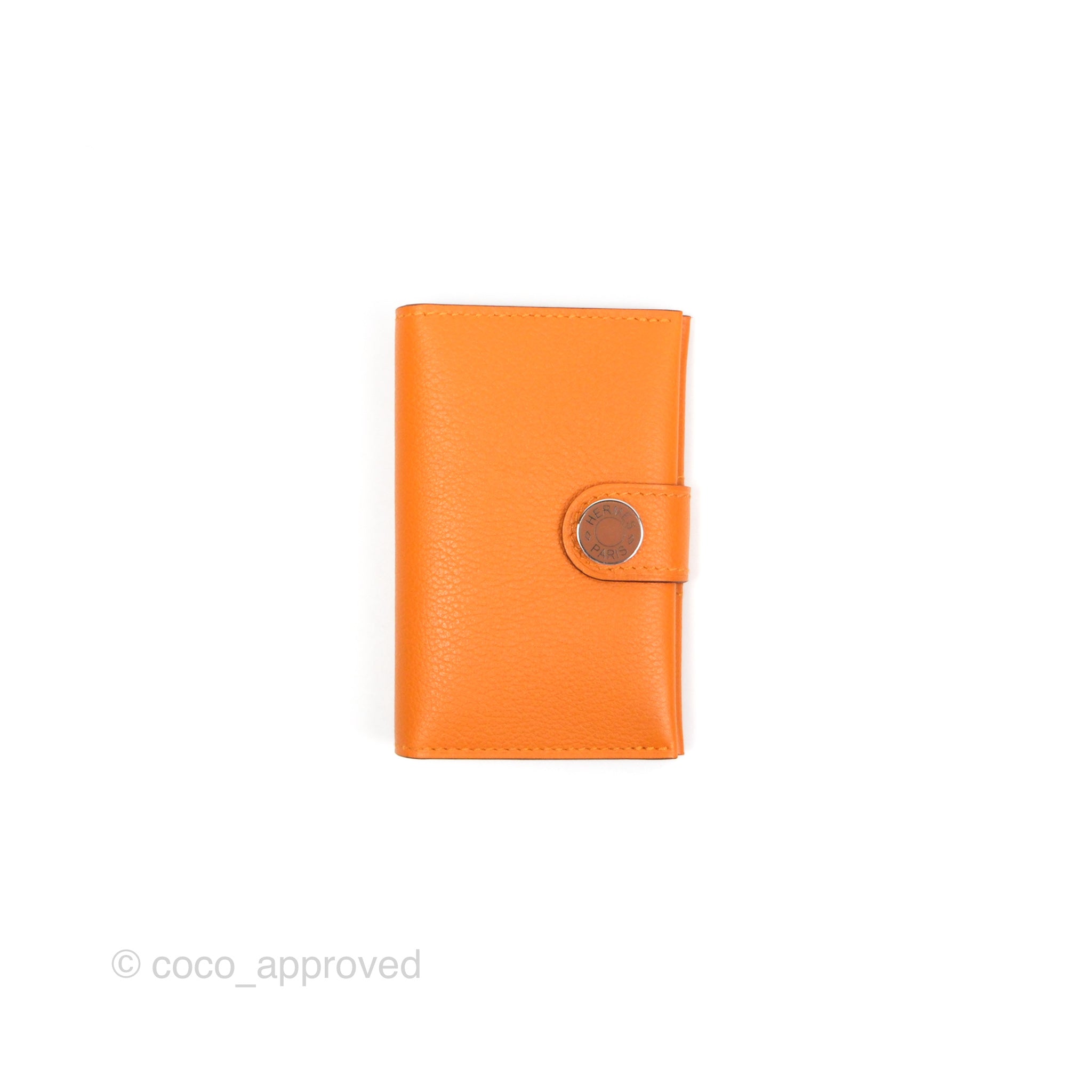 Hermès R.M.S Card Holder I9 Apricot/ 37 Gold Evercolor Palladium
