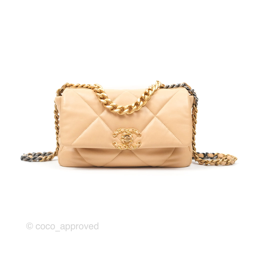 Chanel 19 Small Beige Mixed Hardware