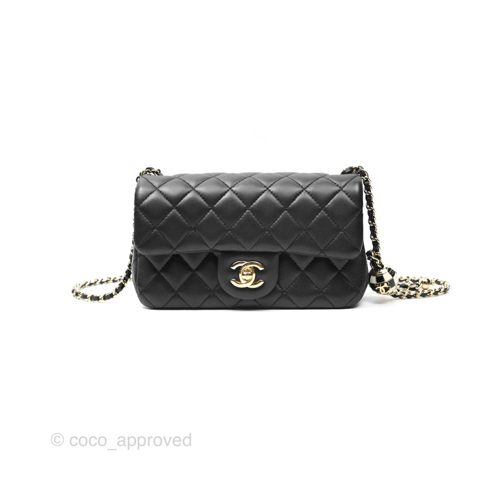 Chanel Ball Crush Mini Rectangular Black Lambskin Gold Hardware