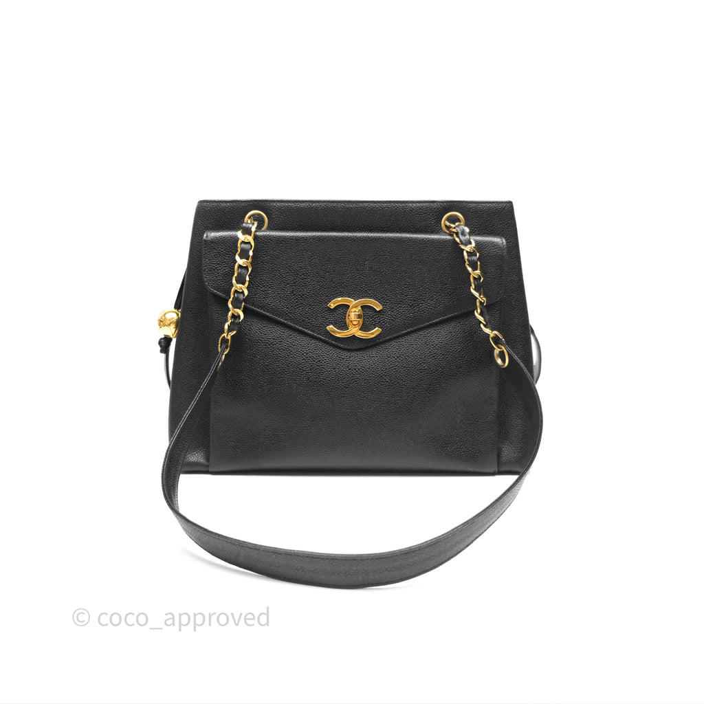 Chanel Vintage Tote Black 24K Gold Hardware