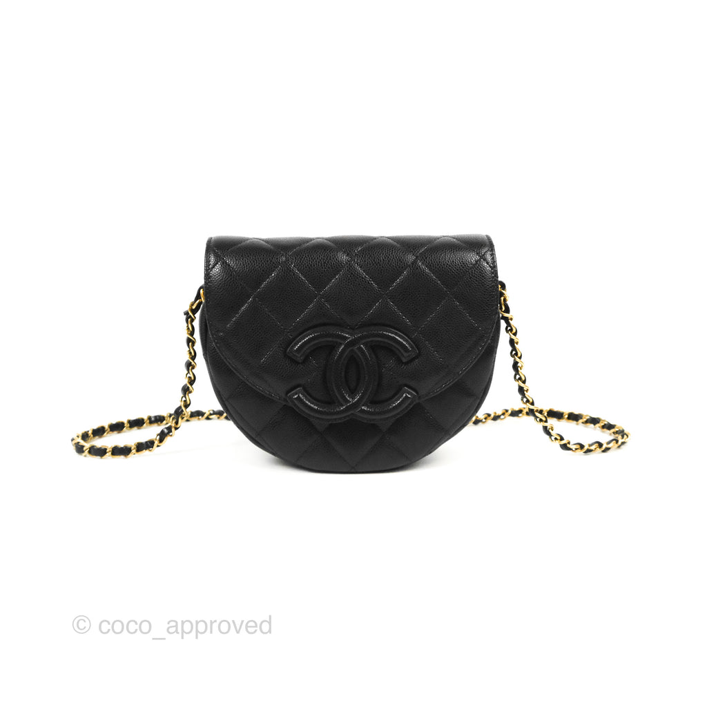 Chanel Mini Messenger Black Caviar Bag 23P