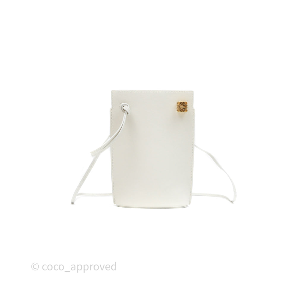 Loewe Dice Pocket in Classic Calfskin White