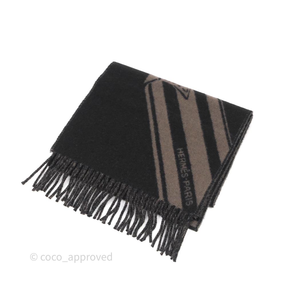Hermes Sangles En Zig Zag Scarf Noir / Basalte