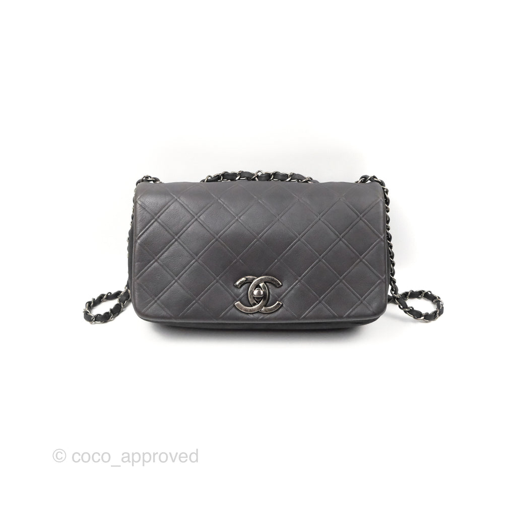 Chanel New Chic Flap Dark Grey Calfskin Ruthenium Hardware