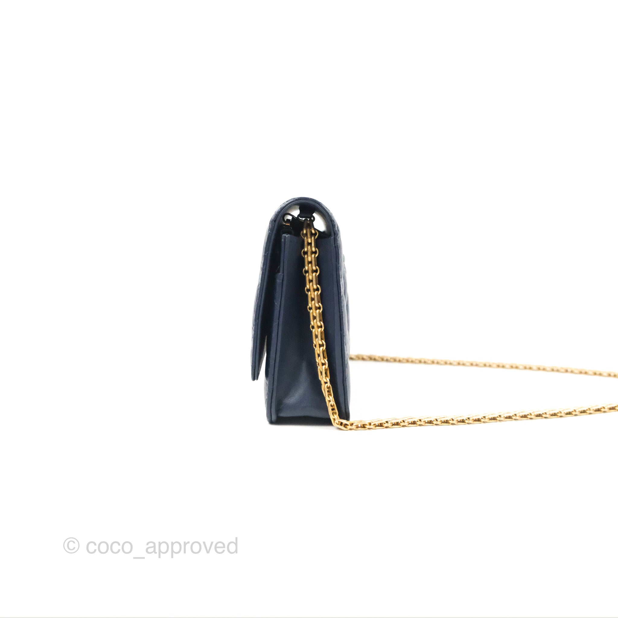 Chanel Quilted Wallet on Chain WOC CC Coco Chain Black Caviar Gold