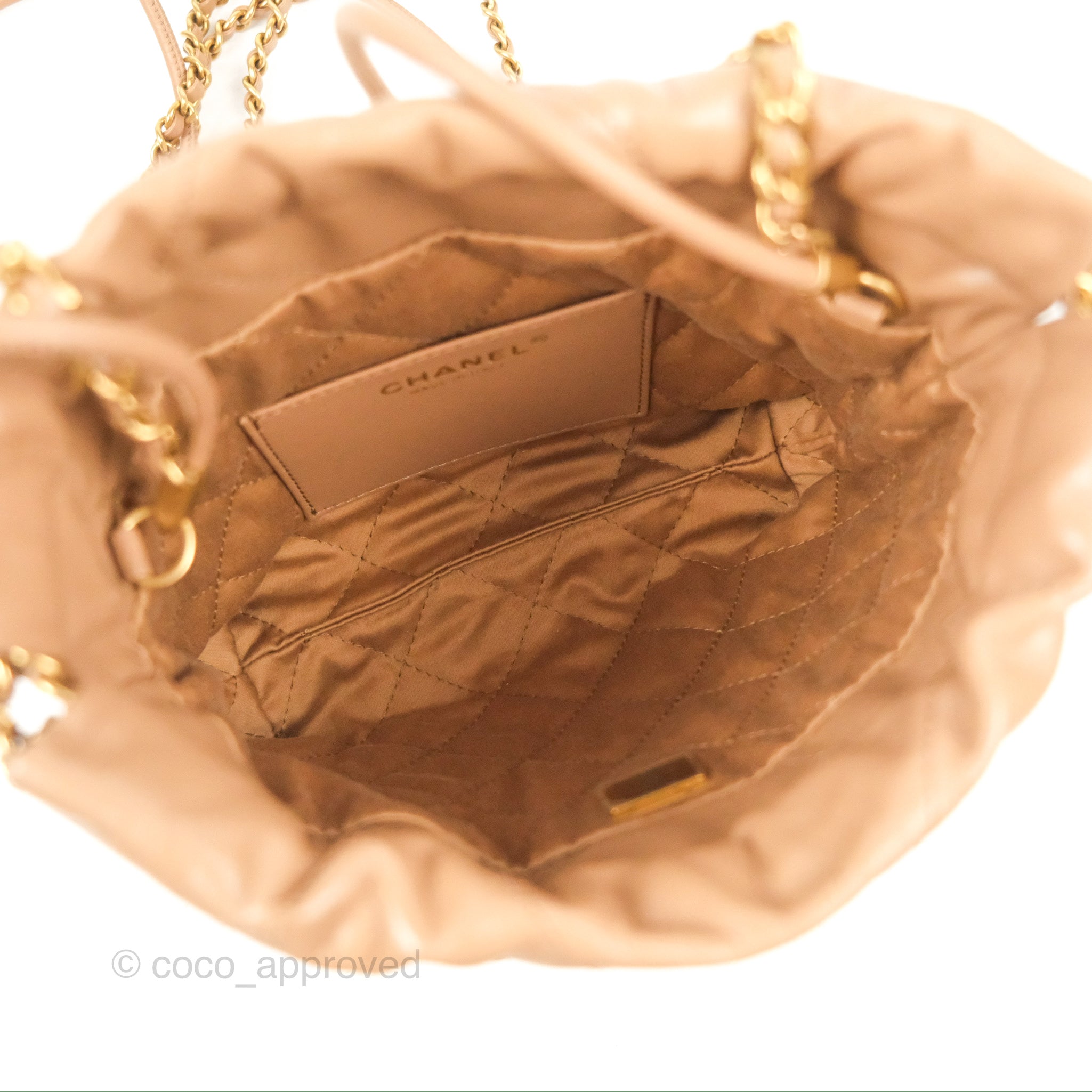 Chanel 22 Mini Bag White Shiny Crumpled Calfskin – Coco Approved Studio