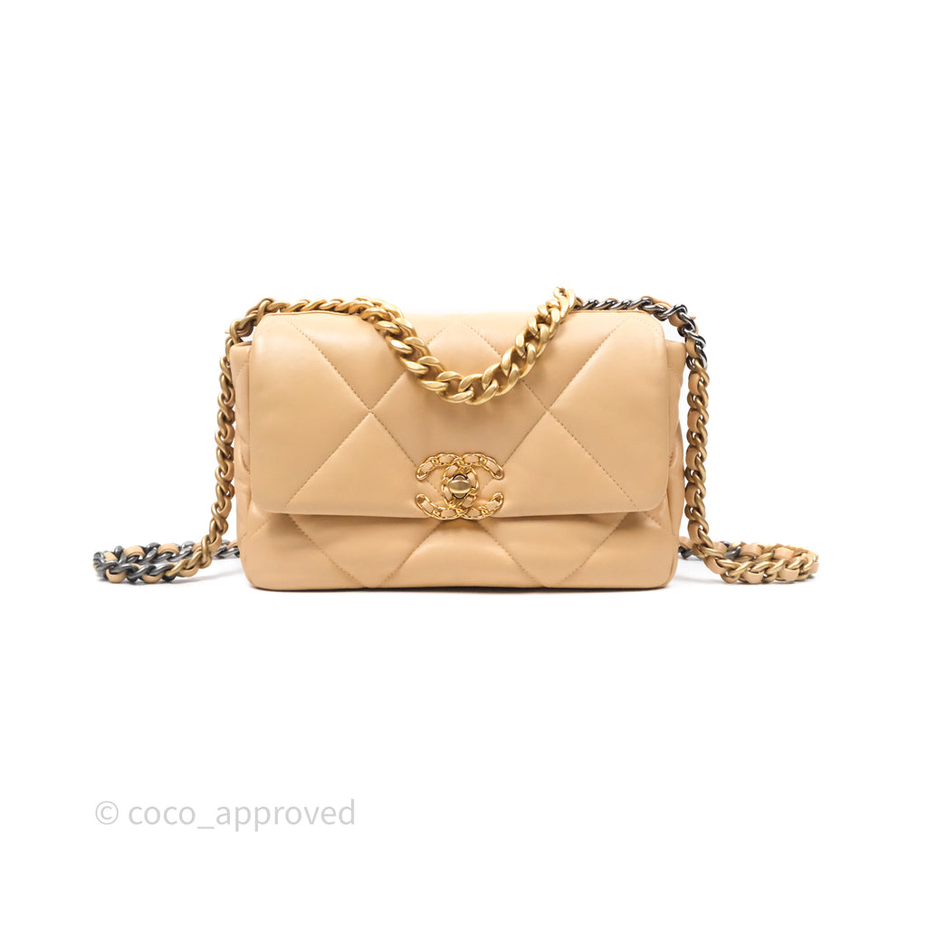 Chanel 19 Small Beige Mixed Hardware