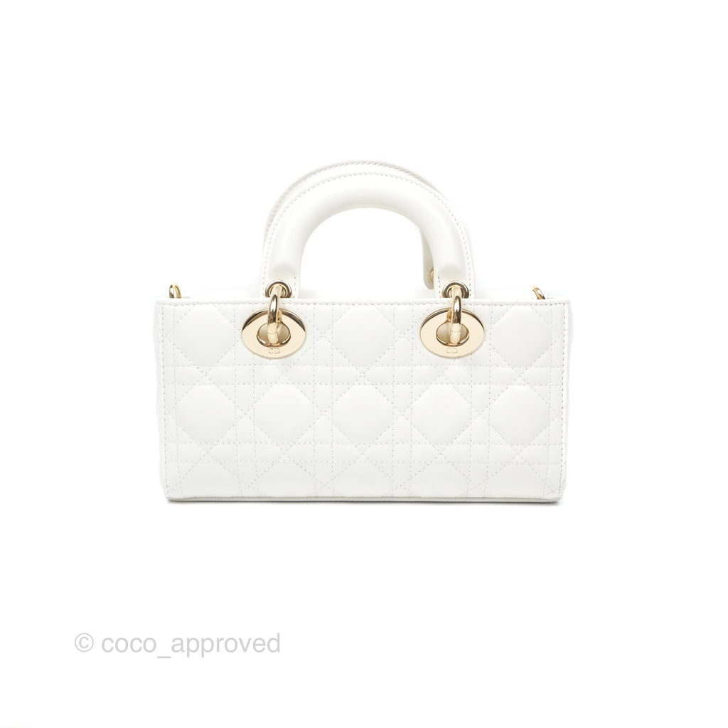 Christian Dior Small Lady D-Joy Bag Latte Lambskin Cannage Gold Hardware
