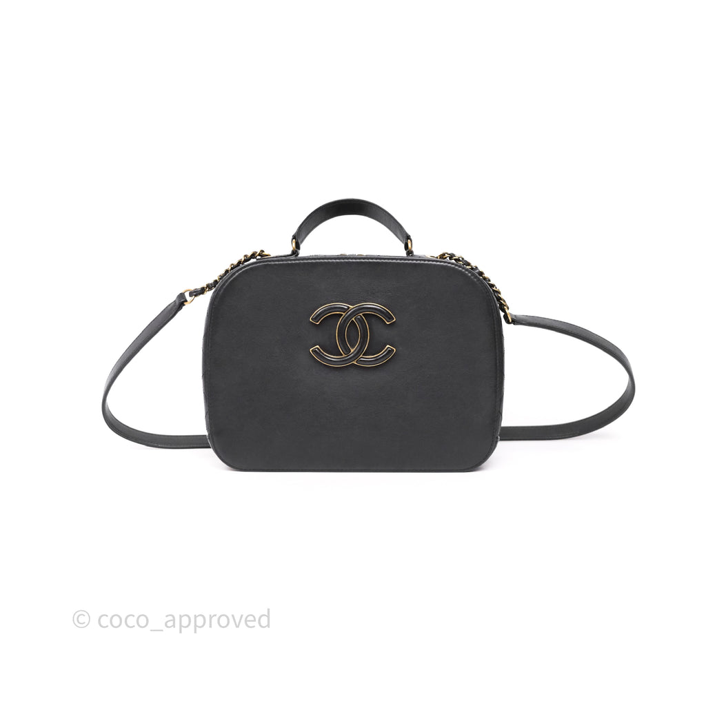 Chanel Coco Curve Vanity Black Calfskin & Goatskin Antique Gold Hardware